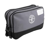 KLEIN TOOLS 55583 Pochette à Outils avec Fermeture éclair, Double Compartiment, 30,5 x 17,8 cm, Robuste, Multi-Usage, pour Outils à travaux manuels, Gris