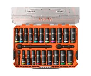Klein Tools Klein Tools Set de douilles longues KNECT™ 3/8 pouce SAE métrique 23 pièces Quantité:1