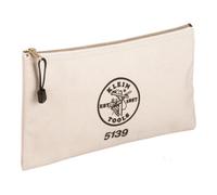 KLEIN TOOLS 5139 | Pochette à Outils zippée Toile No. 10 | 31,8 × 17,8 × 1,8 cm | Fermeture Robuste | Couleur Naturelle | Organisation Durable