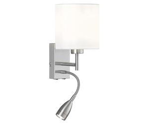 Kleine Fischer & Honsel Applique DREAMER avec lampe de lecture & abat-jour en tissu
