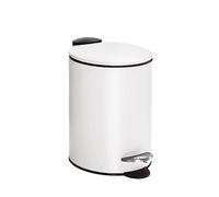 Kleine Wolke 8419100858 Silence Poubelle de Salle de Bain, en métal, Blanche, capacité 3 l, 17 x 23,6 cm