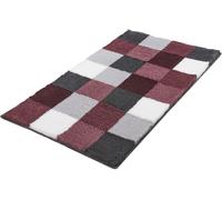 Kleine Wolke Caro tapis de bain 150x85 cm rectangulaire blanc-gris-noir-mélange de couleurs-bordeaux 5426407453