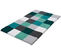 Kleine Wolke Caro tapis de bain 150x85 cm rectangulaire blanc-gris-noir-vert-mélange de couleurs 5426675453