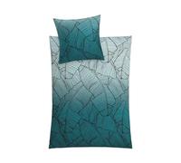 Kleine Wolke Parure de lit en Satin Vero Petrol 135 x 200 cm et 80 x 80 cm