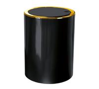 Kleine Wolke Poubelle cosmétique Golden Clap, ABS, noir, seau 5 L, cylindrique