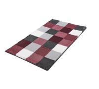 Kleine Wolke Caro tapis de bain 150x85 cm rectangulaire blanc-gris-noir-mélange de couleurs-bordeaux 5426407453