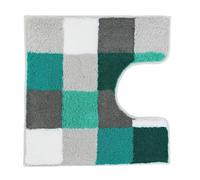 Kleine Wolke Tapis de WC Caro Bleu pétrole 55 x 55 cm avec découpe