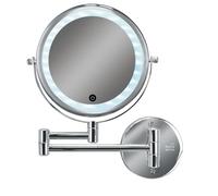 Kleine Wolke Textiles Miroir cosmétique Lumi Mirror en métal chromé et Verre - Dimensions : Environ 29 x 36 x 4 cm