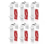 KLEMMFLEX Support de Serrage Long Store Jour/Nuit sans perçage - Lot de 6 | Pour doubles stores jour/nuit avec rail porte-tissu : support de 3,6 cm et rail de 1,2 cm, avec pastilles adhésives tesa