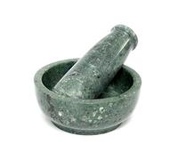 KLEO Ensemble de mortier et pilon en pierre naturelle de 10,2 cm de diamètre comme moulin à épices, presse-purée - Okhli et Musal (vert peu profond)…
