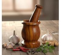 KLEO Mortier et pilon en bois de 8,9 cm - Moulin à épices et herbes très résistant, presse-purée guacamole, non poreux, résistant aux odeurs - Broyeur d'ail, broyeur de graines, ustensiles de cuisine