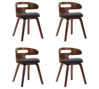 KLGBNCVE Lot de 4 chaises de salle à manger en bois de buyer gris foncé et | Cadre en bois massif, rembourrage doux, facile d'entretien, max. 110 kg par siège, design intemporel