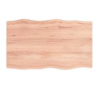 KLGBNCVE Plateau de table en chêne - 100 x 60 cm - Bord d'arbre traité | Bois massif, bord naturel, fait à la main, laqué, polyvalent