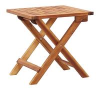 KLGBNCVE Table basse en bois d'acacia massif pliable, table d'appoint pliable pour jardin, design à lattes, revêtement d'huile naturelle, facile à monter