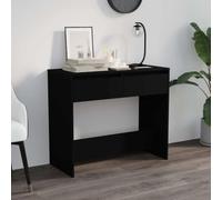 KLGBNCVE Table console noire 89 x 41 x 76,5 cm en bois avec 2 tiroirs | Construction stable, 2 tiroirs, polyvalent comme table de couloir ou étagère à miroir, surface robuste pour la décoration