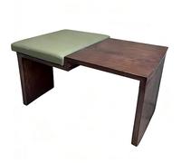 KLGFBDC Banc à Chaussures d'entrée Vert, Long siège de Rangement intérieur avec Pieds en Bois pour Salle à Manger, Salon, véranda et Coin, 100 x 35 x 45 cm, Meuble Polyvalent au Pied du lit