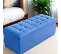 KLGFBDC Pouf de Rangement capitonné en Similicuir, supporte jusqu'à 300 kg, élégant, idéal comme siège de Bout de lit, Repose-Pieds pour Le Salon ou Rangement à Chaussures d'entrée, 80 x 40 x 40 cm,