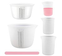 KLHOPE 5 Pièces Tasses en Silicone pour Resine Epoxy, Tasses à Mesurer en Silicone avec Echelle, Gobelets à Mesurer en Silicones 1000ml/600ml/100ml/350ml/250ml pour le Bricolage, L'artisanat