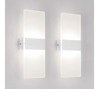 Klighten 2 Pack Applique Murale Interieur 12W LED Lampe Murale Designe Créatif Décoratif Pour Chambre Couloir Salon Hôtel Salle Blanc Naturel 4000K