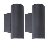 Klighten 2 pcs Applique Exterieur GU10, Ampoule non Incluse, Anthrazit | Up Down, Étanche IP65, Aluminium, Ampoule remplaçable, Lampe Murale pour Extérieur/Intérieur