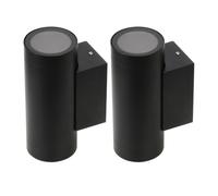 Klighten 2 pcs Applique Murale Exterieur GU10, Ampoule non Incluse, Noir | Up Down, Étanche IP65, Aluminium, Ampoule remplaçable, Lampe Murale pour Extérieur/Intérieur