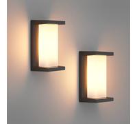Klighten 2 pcs E27 Applique murale extérieure, IP65 Lampe murale extérieure, 60W, Aluminium Applique terrasse, Convient pour l'intérieur et l'extérieur. Noir (sans ampoule)