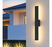 Klighten 20W Applique Murale Exterieur 3 Température de Couleur, Noir | 3000K/4000K/6000K Éclairage Murals, Etanche IP65, Aluminium Moulé, Lampe Murale pour Terrasse, Entrée, Jardin, Garage(60CM)
