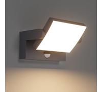 Klighten 24W Applique Exterieur avec Détecteur Mouvement, 3000K, Anthracite | Étanche IP65, Panneau LED Rotatif, Aluminium, 1500 Lumen, Lampe Murale pour Extérieur/Intérieur