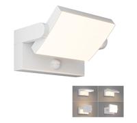 Klighten 24W Applique Exterieur LED avec Détecteur Mouvement 3000K, Blanc | Étanche IP65, Panneau LED Rotatif, Aluminium, 1500 Lumen, Lampe Murale pour Extérieur/Intérieur