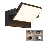 Klighten 24W Applique Murale Extérieure Led, Blanc Chaud 3000K, Noir | Imperméable IP65, Rotatif, Aluminium, 1500 Lumen, Lampe Murale pour Extérieur/Intérieur