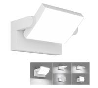 Klighten 24W Applique Murale LED Extérieure Intérieur Éclairage Mural Imperméable IP65, Applique Moderne Exterieur Angle de Lumière Réglable pour Jardin Couloir, Blanc Froid 5700K-6000K, Blanc
