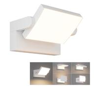Klighten 24W Applique Murale LED Extérieure Intérieur Éclairage Mural Imperméable IP65, Applique Moderne Exterieur Angle de Lumière Réglable pour Jardin Couloir, Blanc Chaud 2700K-3000K, Blanc