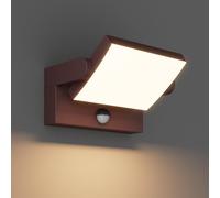 Klighten 24W Lampe murale Exterieur LED avec Détecteur de Mouvement, Applique Exterieur avec LED Panneau Rotatif, IP65 Eclairage exterieur pour Couloir Terrasse, Bronze, 1500 LM, Blanc Chaud 3000K