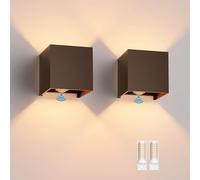 Klighten 2PCS Applique Murale Extérieur avec Détecteur de Mouvement IP54 Éclairage Mural Intérieur avec Angle de Faisceau Réglable, avec Ampoule LED G9 Remplaçable Lampe, Blanc Chaud 3000K, Bronze