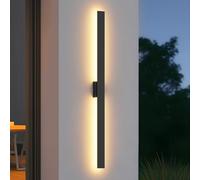 Klighten 35W Applique Murale Exterieur 3 Température de Couleur, Noir | 3000K/4000K/6000K Éclairage Murals, Etanche IP65, Aluminium Moulé, Lampe Murale pour Terrasse, Entrée, Jardin, Garage(120CM)