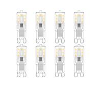 Klighten Ampoule LED G9, Bombubilla G9 LED 220V Blanc Chaud 3000K 3W Equivalent à Halogène 30W Halogène Lumière 8-Pack