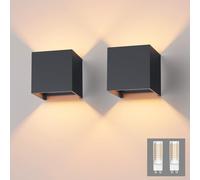 Klighten Appliques Murales Interieur/Exterieur LED 9W 3000K Blanc Chaud Lampe Murale Moderne UP Down Lampe pour Salon Chambre Lot de 2, Anthracite (G9 LED ampoule Inclure)