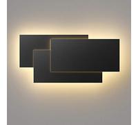 Klighten Appliques Murales Interieur LED Lampe 36W 40CM Moderne Applique Murale pour Chambre Maison Couloir Salon Blanc chaud 3000K (Noir)
