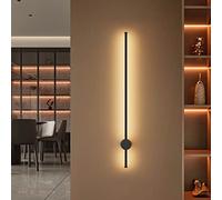 Klighten Longue Applique Murale Led Intérieure, Lampe Murale Moderne 97CM/28W, IP65 Appliques Extérieures, Lumière Murale Aluminium, Pour Salon Chambre Couloir, Blanc Chaud 3000K, Noir