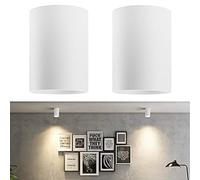 Klighten Lot de 2 spots de plafond en saillie blanc cylindrique, douille GU10, spot rond en aluminium, spot pour cuisine, salon, couloir, 10,5 x 14,6 cm, ampoule non incluse