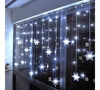 Klighten Rideau Lumineux Flocon de Neige, 3.5M Guirlandes Lumineuses 96 LED 8 Modes d'Eclairage, Decoration de Fenêtre, Noël, Mariage, Anniversaire, Maison, Pati - Blanc Froid