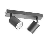 Klighten Spot Plafond GU10, Plafonnier 2 Spots Gris foncé Orientable Rotatif, Moderne Luminaire Plafonnier, Éclairage de Plafond Interieur pour Cuisine, Chambre, Salon, Couloir, Ampoule non Incluse
