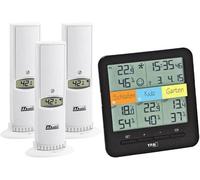 Klima Home Hygro-Station 30.3060.01 : Thermohygromètre sans fil avec 3 capteurs, en plastique, de couleur noire, dimensions (L) 128 x (l) 32 (58) x (H) 128 mm