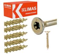 KLIMAS 5.0 x 50 mm TX25 Vis à bois tête fraisée pour terrasse ou panneaux Lot de 300
