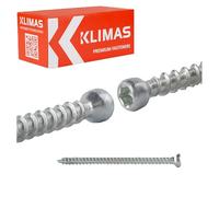 KLIMAS Lot de 100 vis pour construction en bois, filetage complet, tête cylindrique ETA (100 pièces - Diamètre 6 mm x 120 mm TX30)