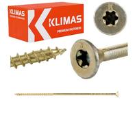 KLIMAS Lot de 100 vis Torx TX30 à tête fraisée pour construction en bois, 6 x 220 mm, toutes les tailles