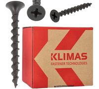 KLIMAS Lot de 1000 vis à tête fraisée - Vis pour placoplâtre, plaques de plâtre autotaraudeuses, plaques de plâtre GK - Chevilles à filetage grossier - Vis universelles PH2 - Matériaux en bois (3,5 x