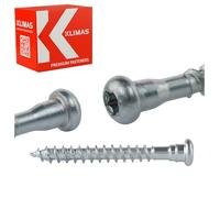 KLIMAS Lot de 250 vis à ferrure d'angle 5 x 50 mm - Vis de raccordement à bois avec ETA