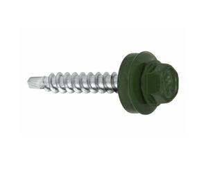KLIMAS Lot de 250 vis autoperceuses métalliques 4,8 х 25 mm RAL : 6020 - Vert chromoxide - Vis trapézoïdales