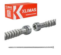 KLIMAS Lot de 50 vis pour construction en bois, filetage complet, tête cylindrique ETA (50 pièces - Diamètre 8 mm x 240 mm TX40)